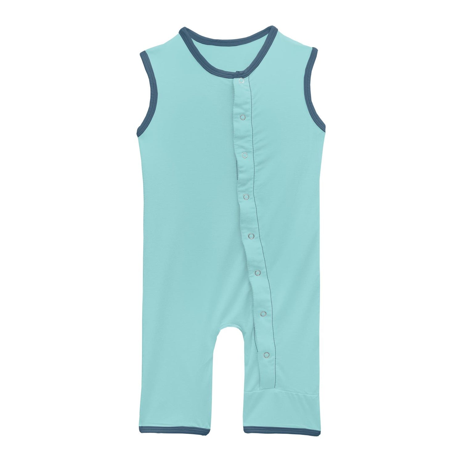 Tank Romper in Summer Sky with Deep Sea