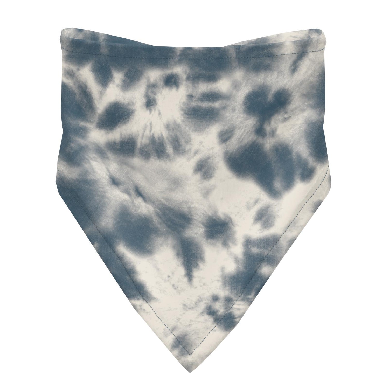 Print Bandana Bib Set of 3 in Deep Sea Tie Dye, Natural Elephant Stripe & Deep Sea Guitar Birds
