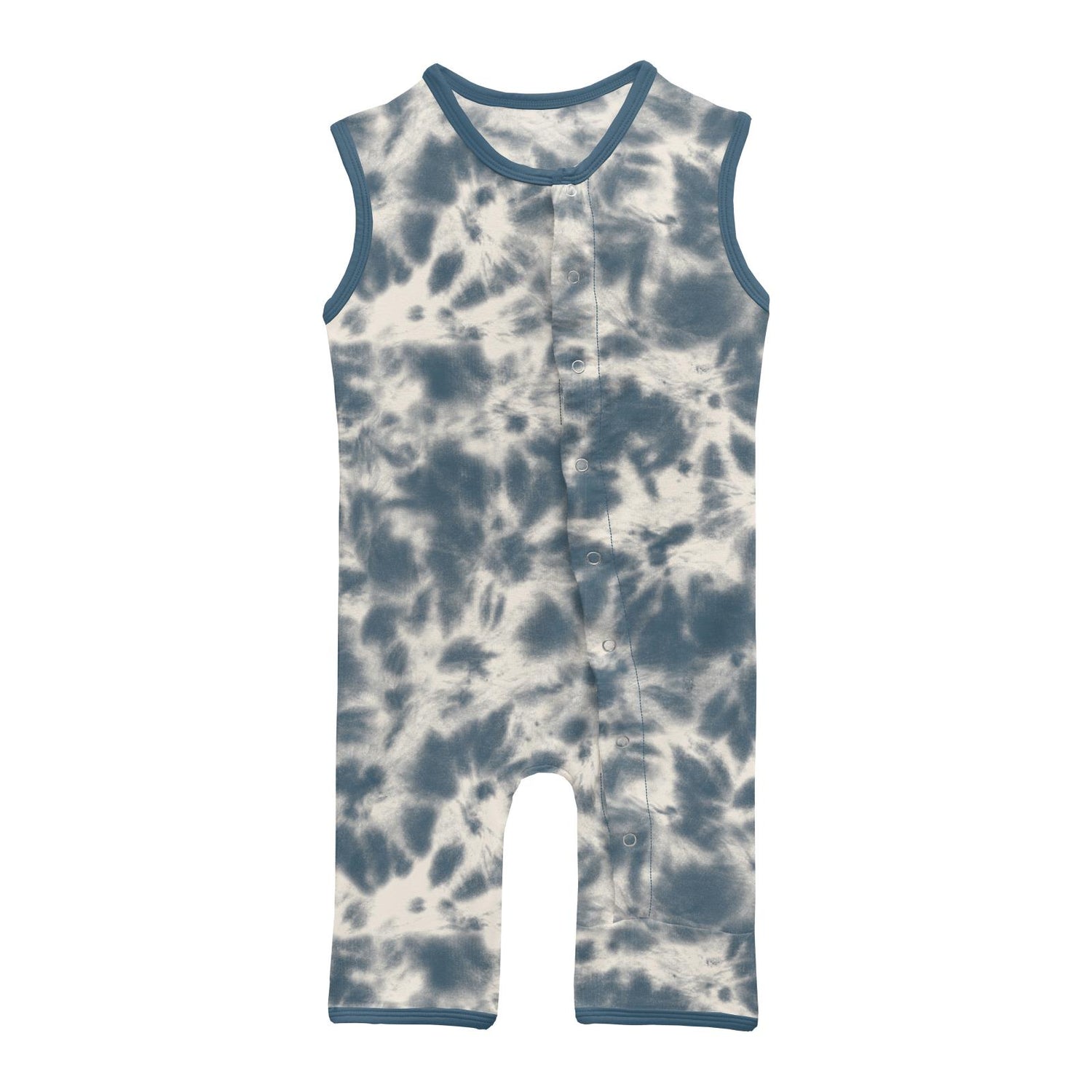 Print Tank Romper in Deep Sea Tie Dye