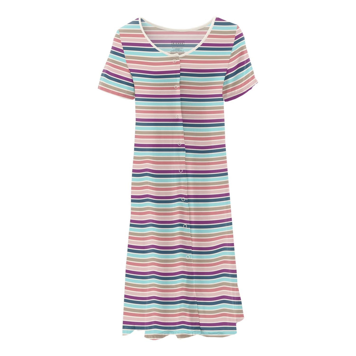 Women's Print Nursing Nightgown in Love Stripe