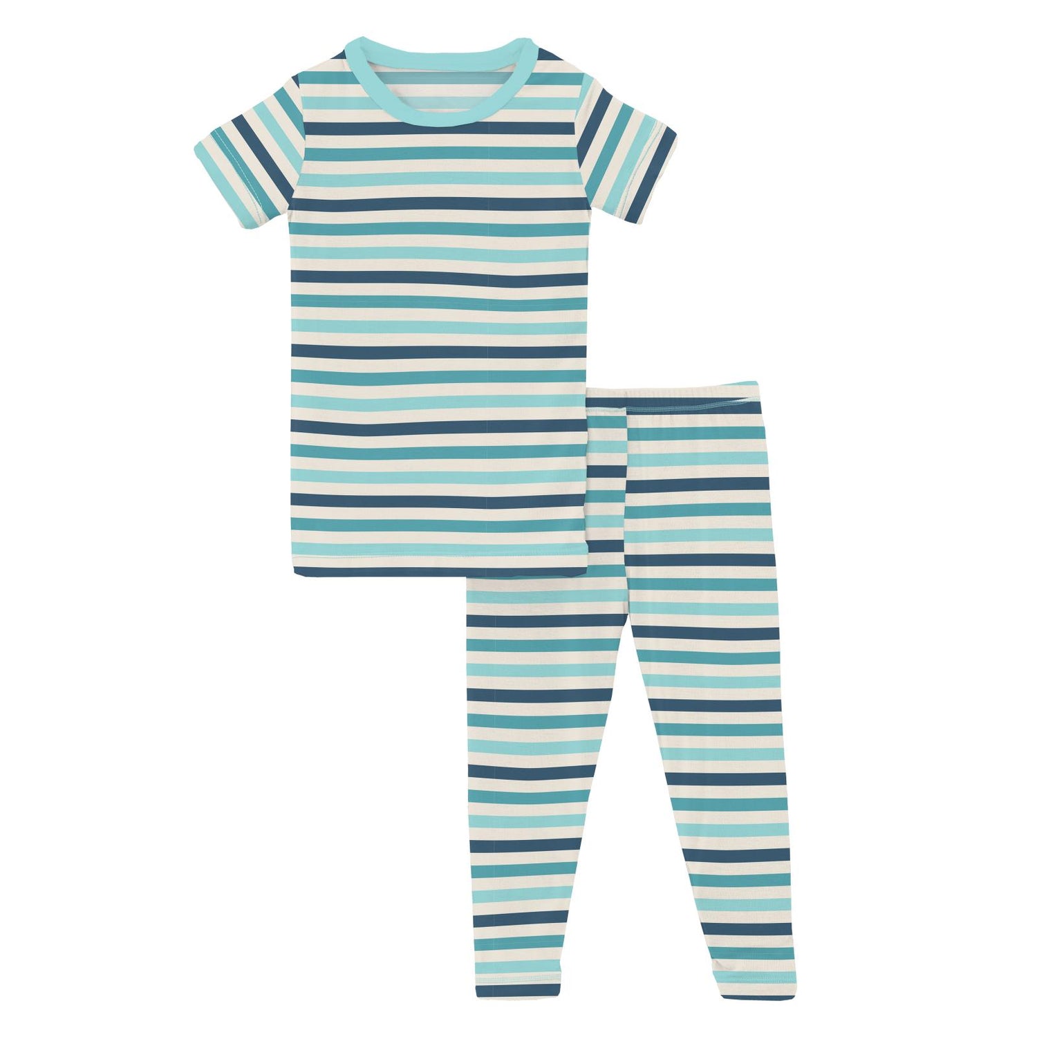 Print Short Sleeve Pajama Set in Cruisin' Stripe