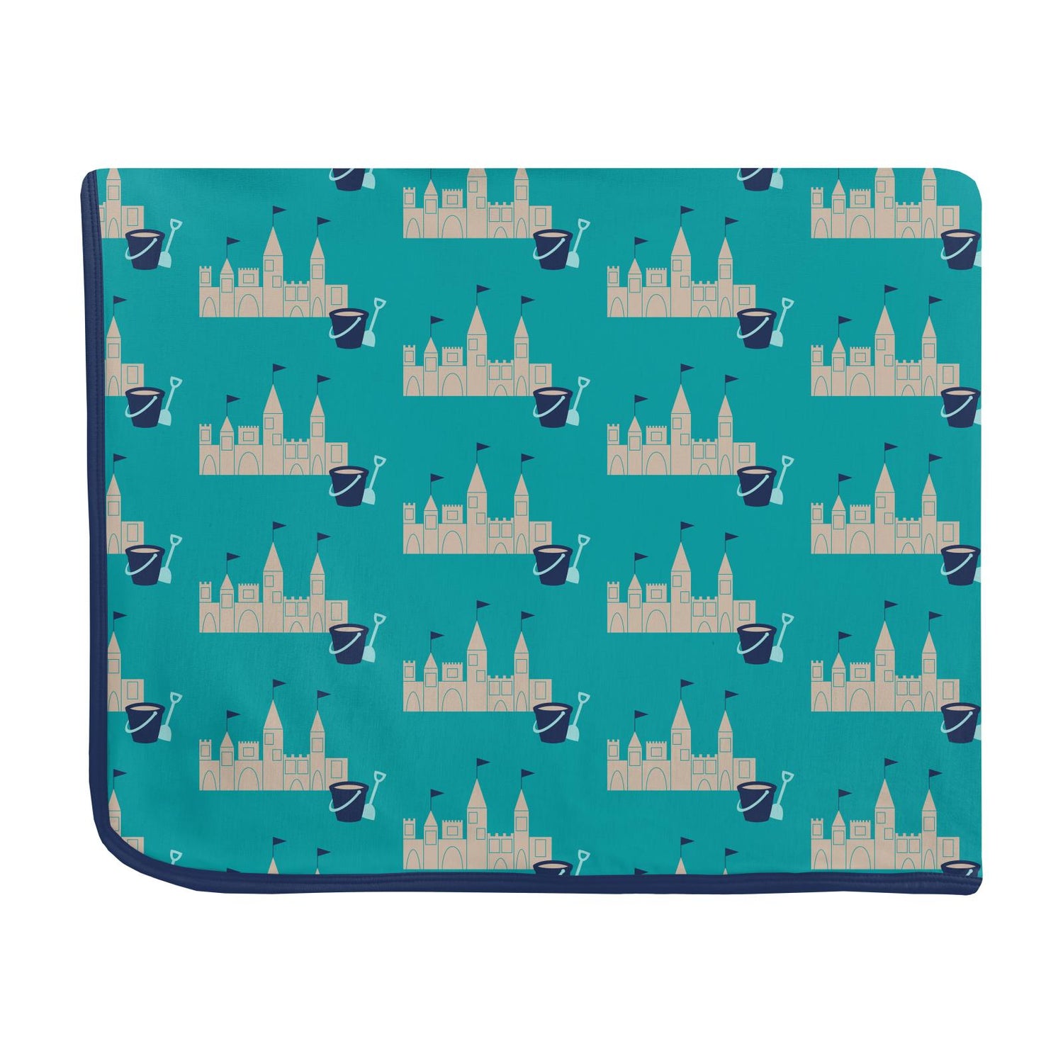 Print Throw Blanket in Neptune Sandcastles