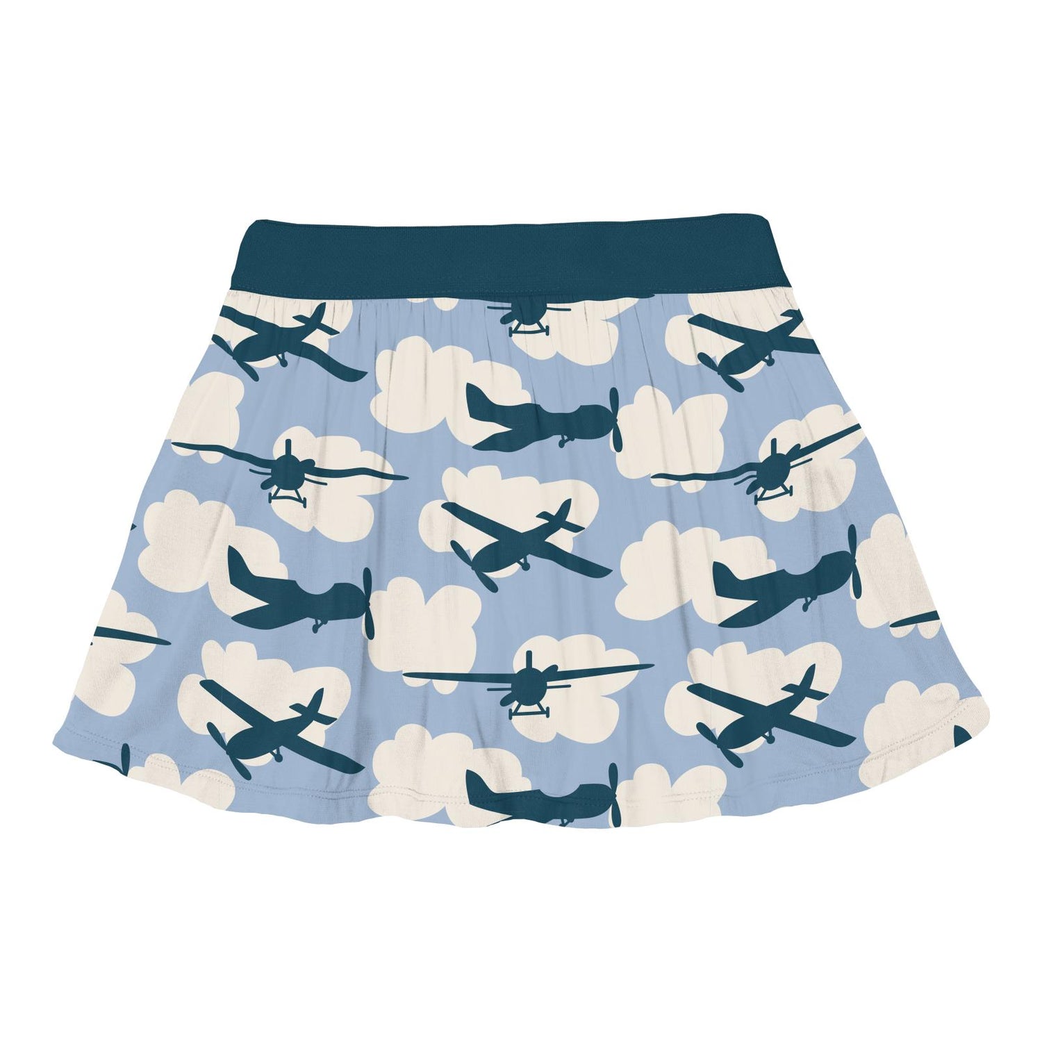 Print Swing Skort in Pond Planes