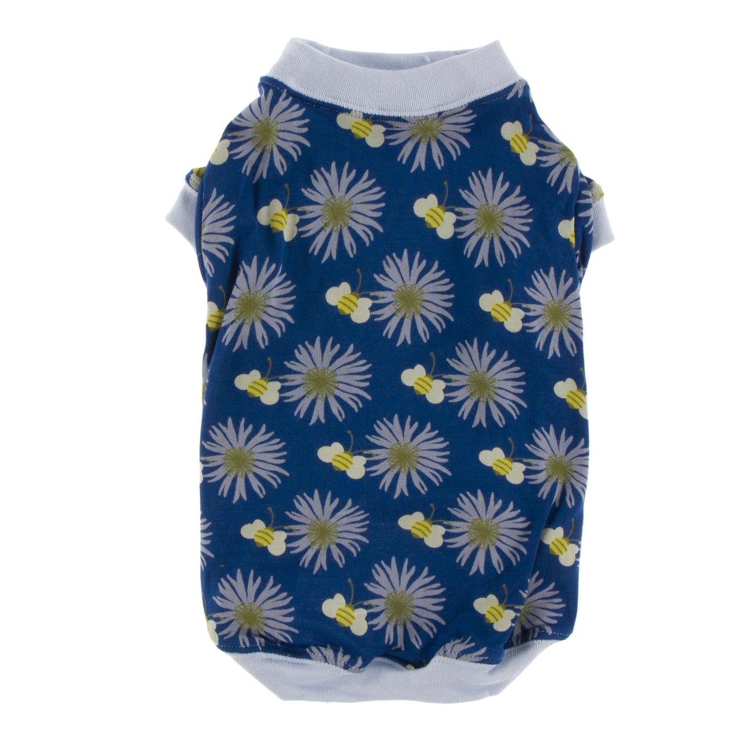 Print Dog Jammies in Navy Cornflower and Bee