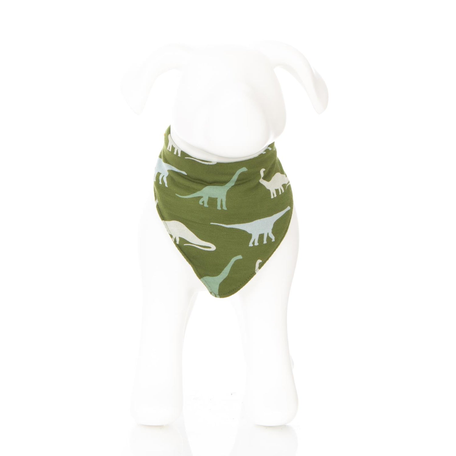 Print Dog Bandana in Moss Sauropods