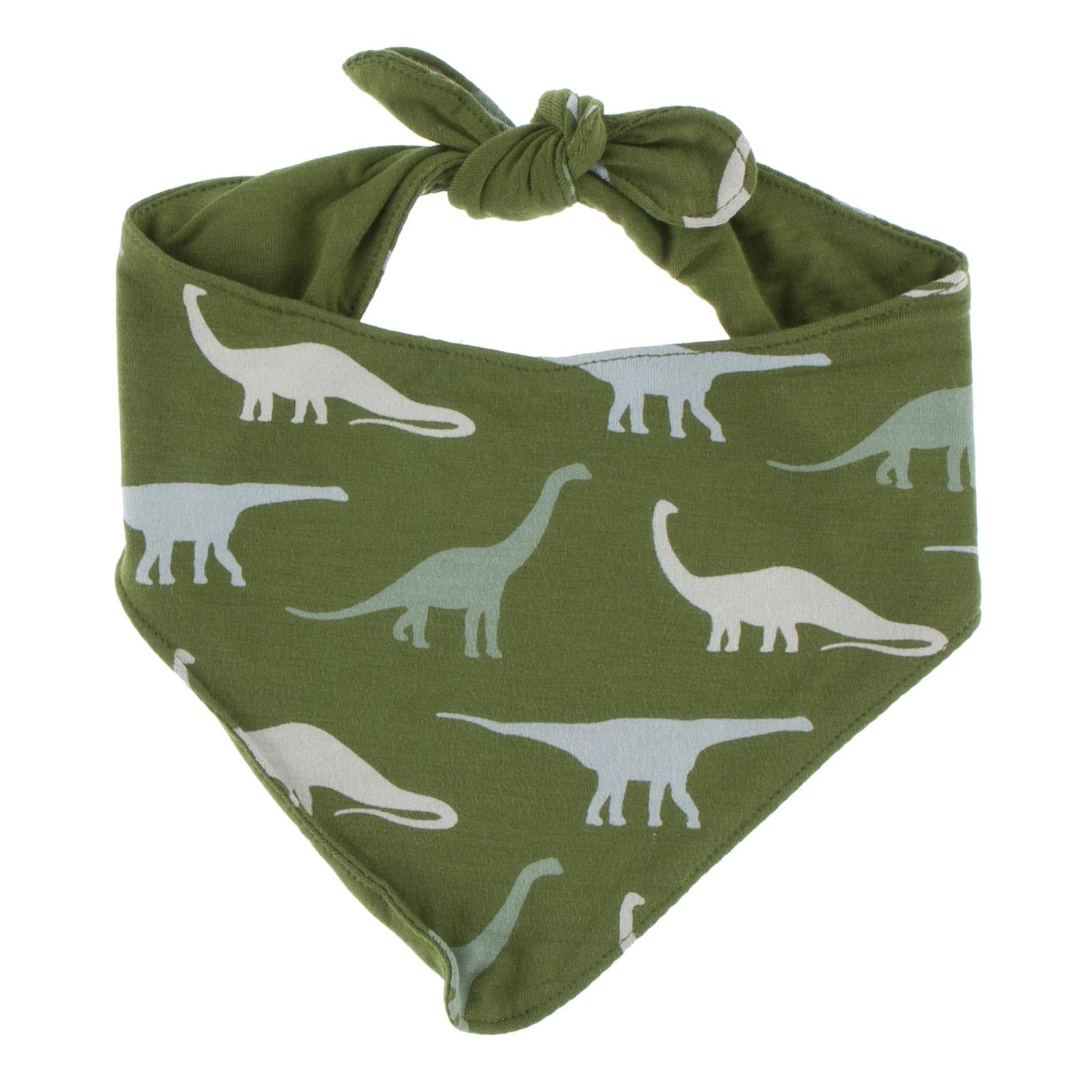 Print Dog Bandana in Moss Sauropods