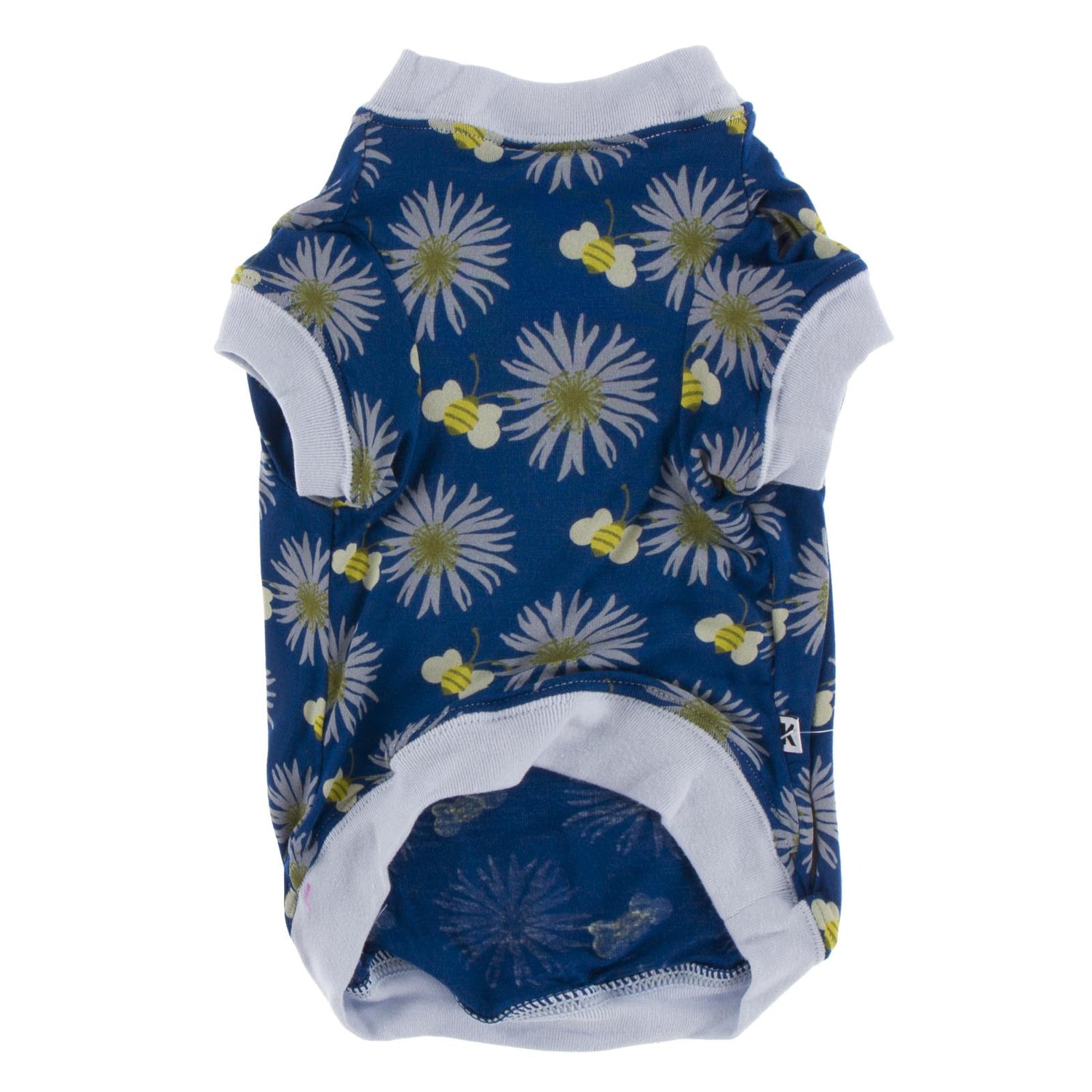 Print Dog Jammies in Navy Cornflower and Bee