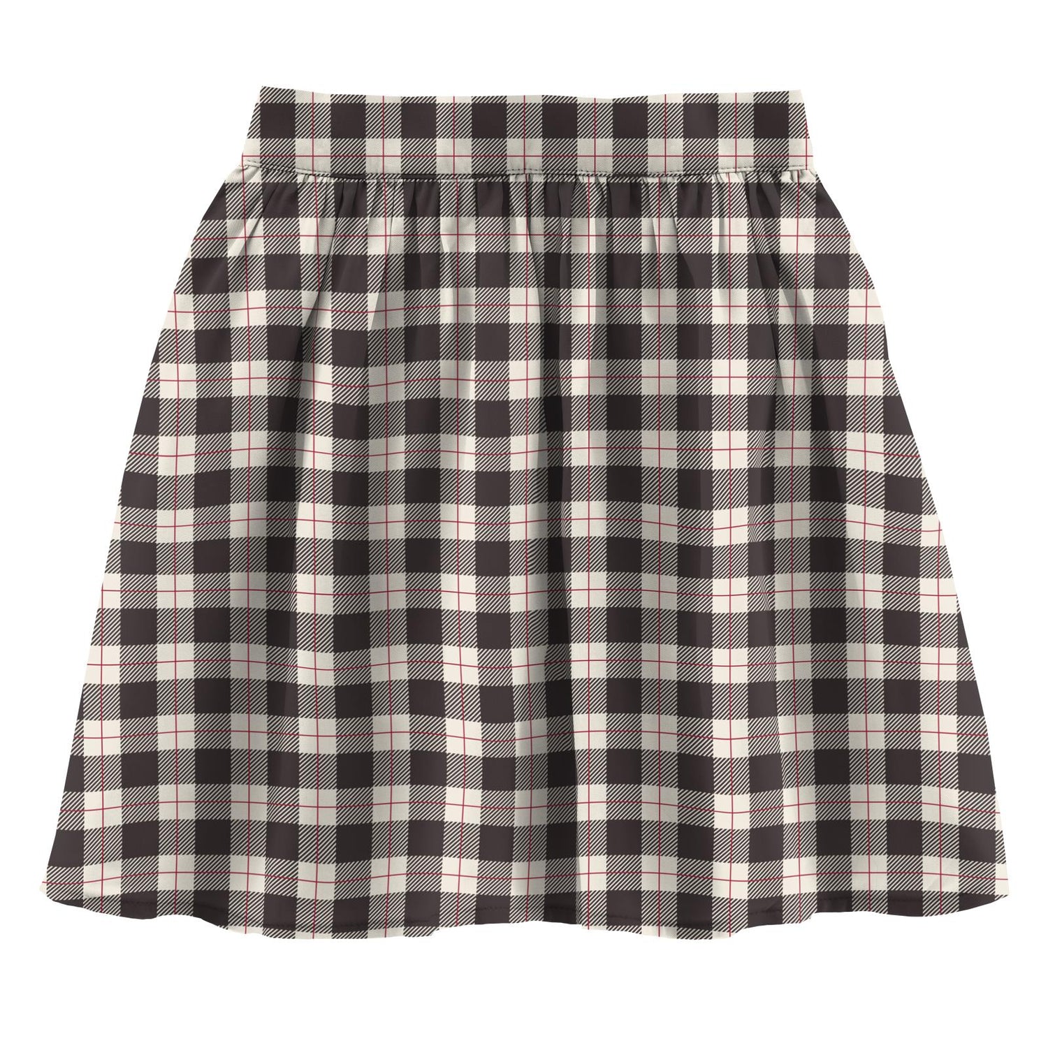 Print Woven Skirt in Midnight Holiday Plaid