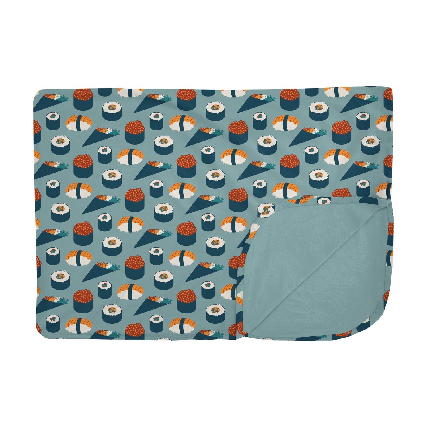 Print Fleece Stroller Blanket in Jade Sushi