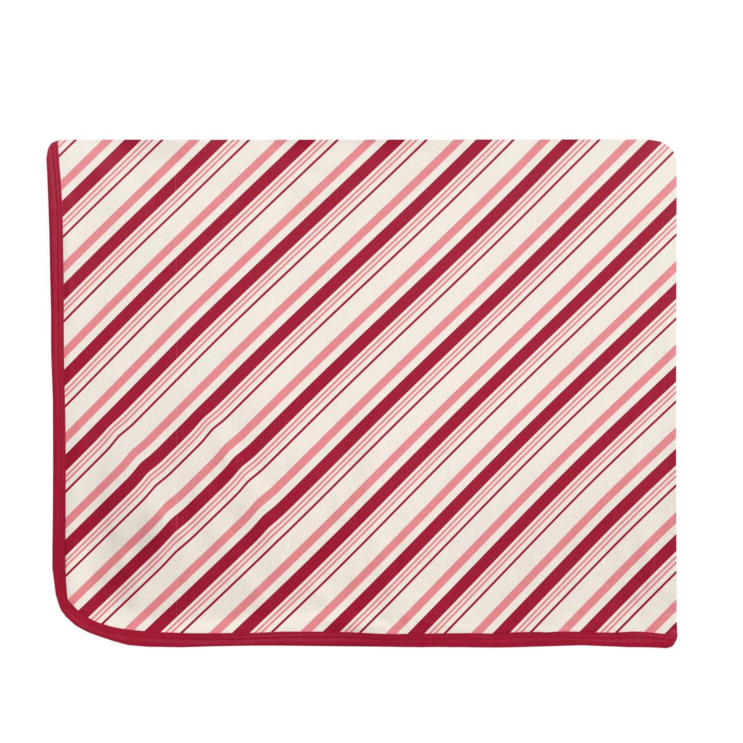 Print Luxe Throw Blanket in Strawberry Candy Cane Stripe