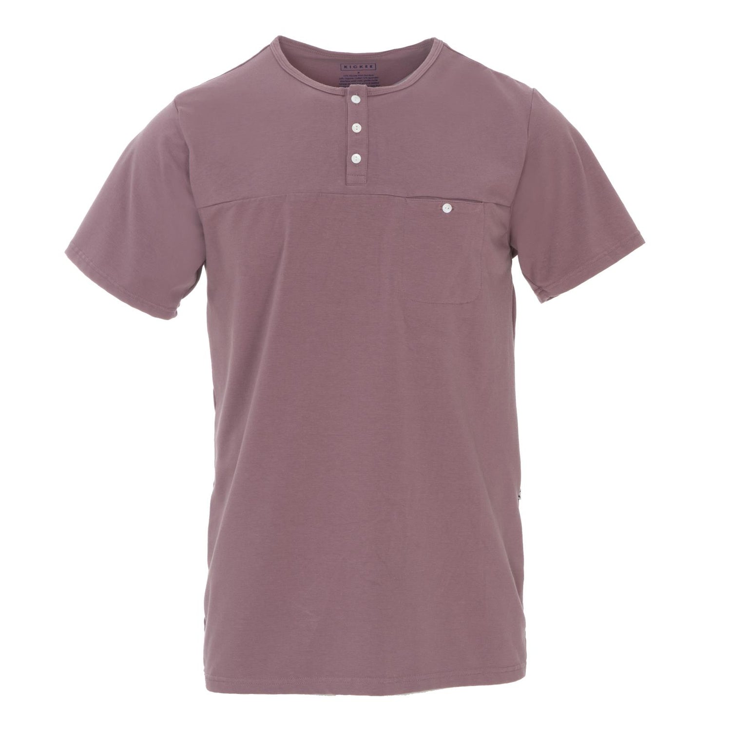 Men's Short Sleeve Luxe Jersey Henley in Raisin