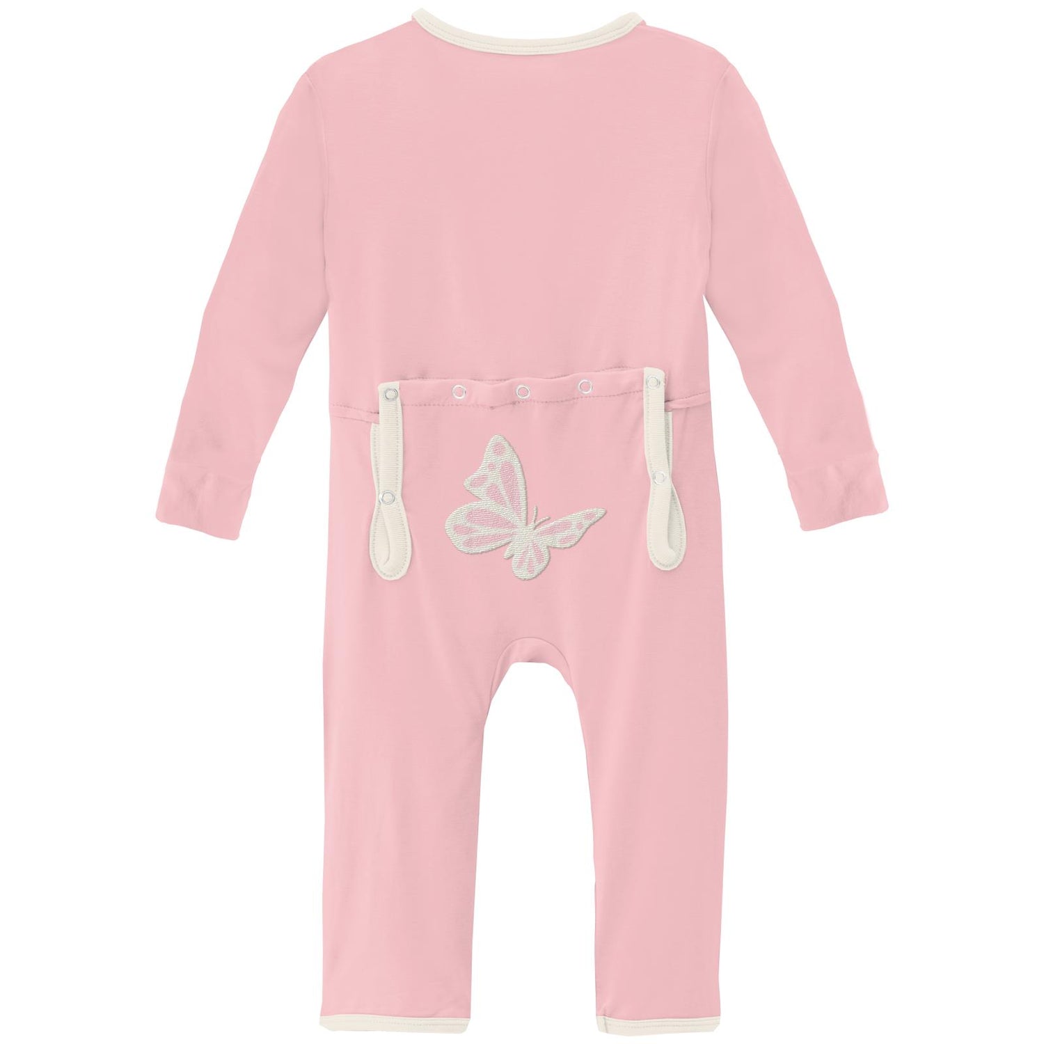 Applique Coverall with Zipper in Lotus Butterfly