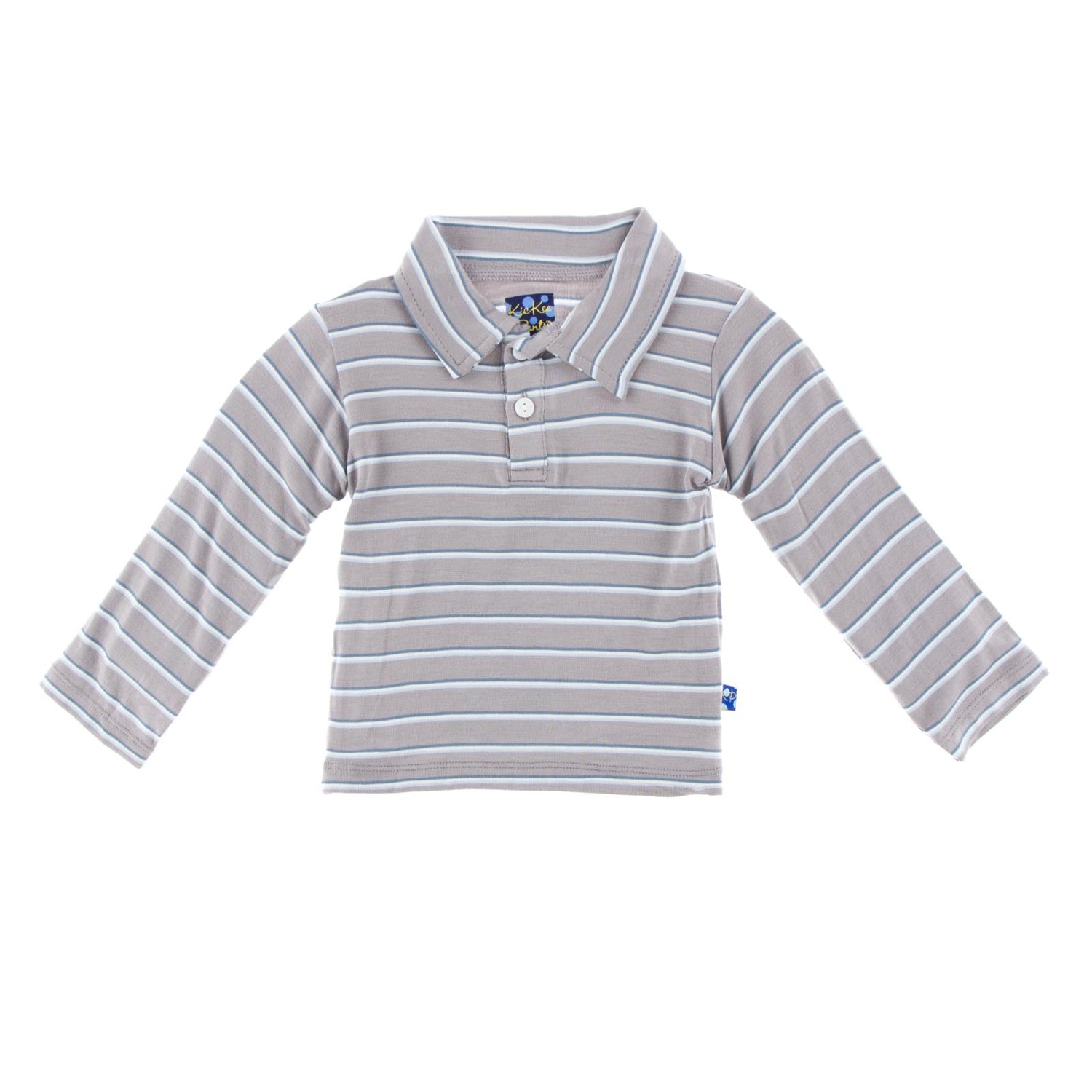 Print Long Sleeve Polo in Boy Parisian Stripe